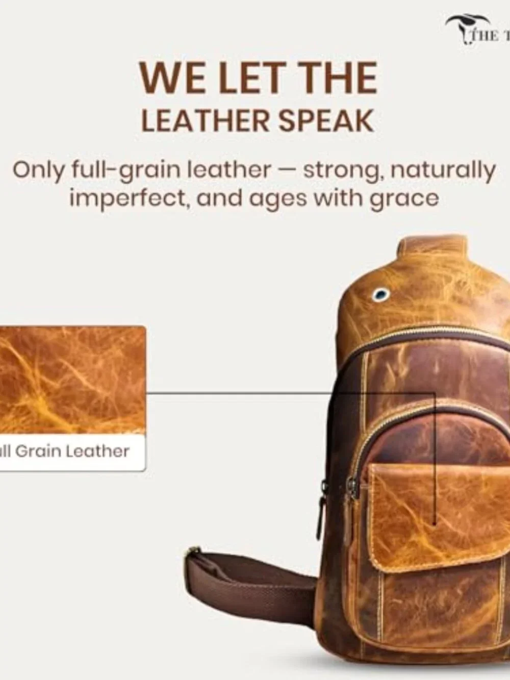 Handmade Buffalo Leather Multipurpose Travel Hiking Crossbody Chest Backpack